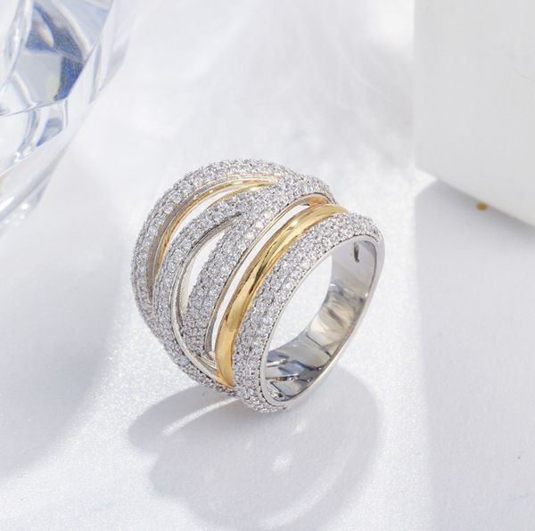 

qoolady super luxury cubic zirconia twist european bridal engagement rings for women trendy wedding jewelry accessories f024, Slivery;golden