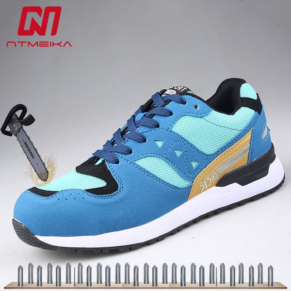 

cow leather safety shoes steel toe work shoes men's casual anti-smashing sneakers breathable work boots size 35-47, Black