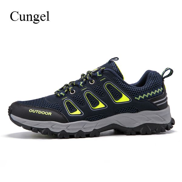

cungel men outdoor hiking shoes spring/summer soft breathable mesh climbing shoes mountain trekking walking non-slip