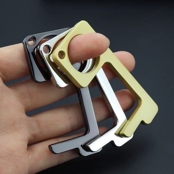 

portable sanitary hand non contact press tool metal door opener elevator handle key no touch open door defender