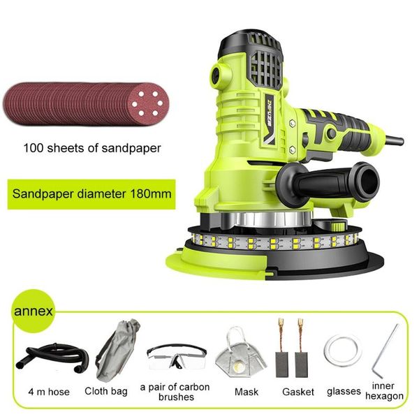 

810w 500-2100r/min wall polisher grinding machine dry wall sander vacuum with electric led light putty polisher machine