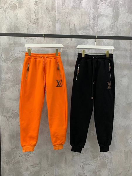 

luxurious brands design multicolor monogram black orange elastic waist track trousers men women sport jogger sweatpants outdoor pants, Black;green