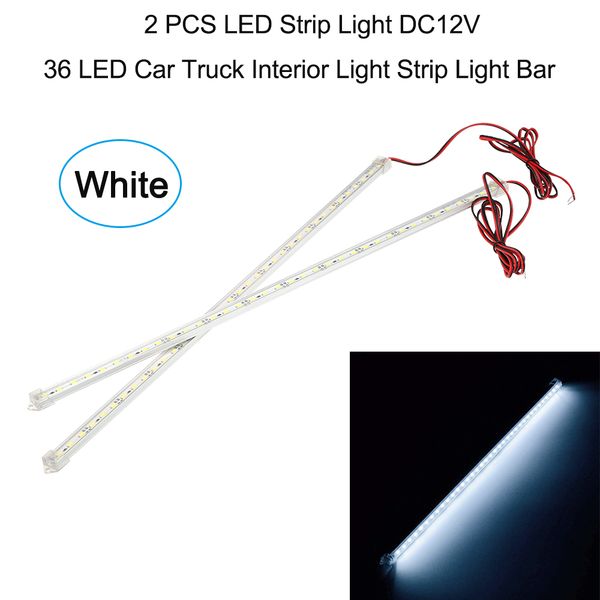 

2 pcs led strip light dc12v 36 led car truck interior light strip bar,warm white