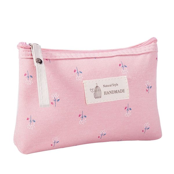 

women flower printing cosmetic bag canvas travel function makeup pouch case zipper toiletry beauty wash storage bag organizer