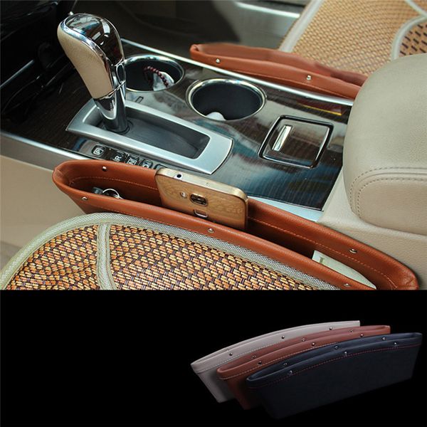 

car styling new fine car seat slit pocket catch leather catcher storage organizer box caddy #4.28
