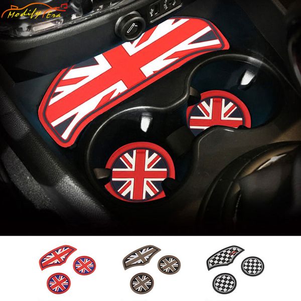 

union jack car cup cushion storage groove auto non-slip mat pad for mini cooper clubman f54 f55 f56 f57 f60 countryman