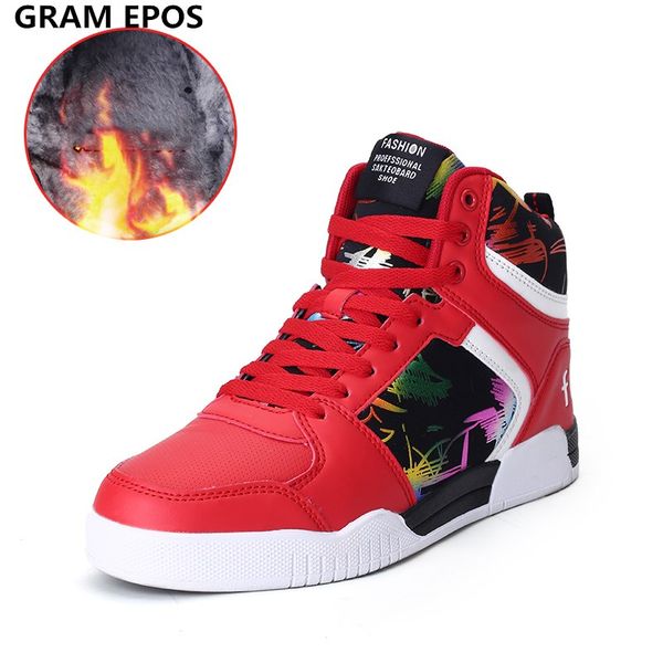 

gram epos male autumn winter super warm fur plush snow boots men street dance casual shoes couple party club star zapatilla, Black