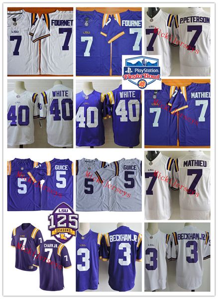 

NCAA LSU Tigers Devin White Football Jerseys DJ. Chark Leonard Fournette Patrick Peterson Tryann Mathieu Odell Beckham Jr LSU Tigers Jersey
