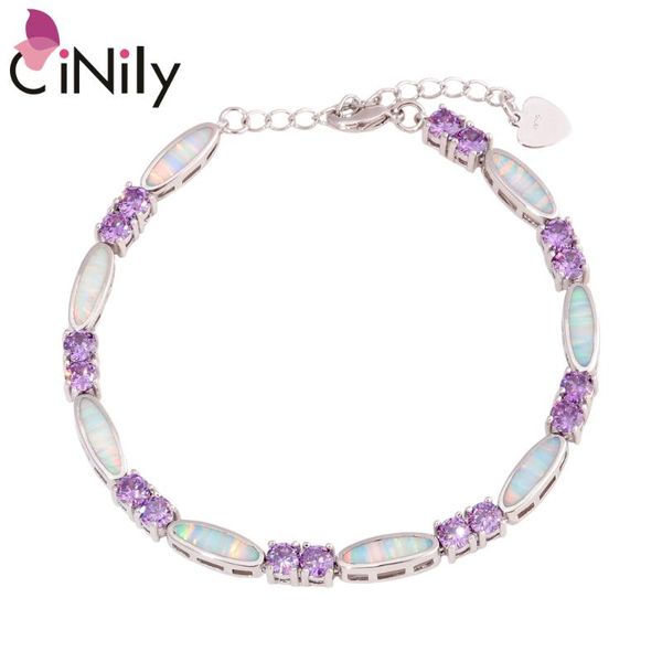 

cinily white fire opal silver plated bracelets for women fashion for womens jewelry chain bracelet os675, Black