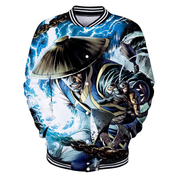 

mortal kombat 11 jackets cool long sleeve harajuku baseball jacket women and men clothes kpop print plus size, Black