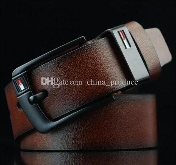 

новый ремень булавочная пряжка кожаные ремни для мужчин мужские ремни хорошее качество поясной ремень, Black;brown