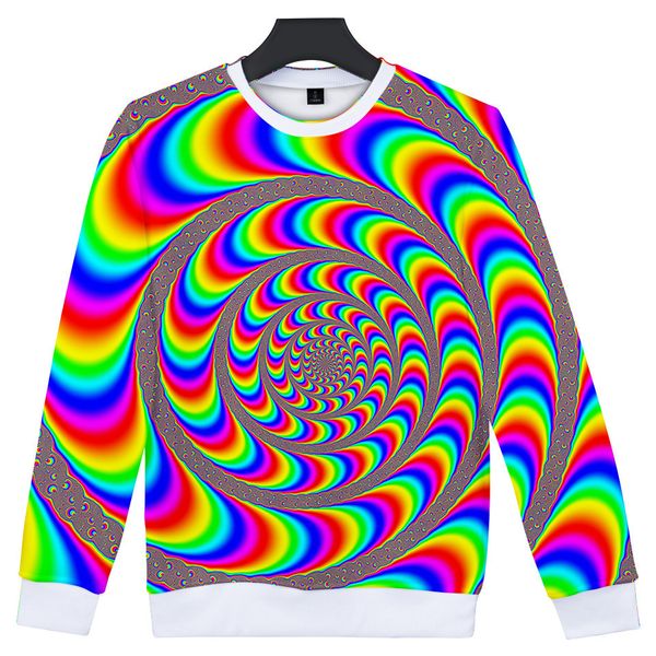 

tie dye tie-dyed рендеринг 3d vertigo vision effect number printing шею с длинным рукавом свитера мужчин и женщин зима, Black