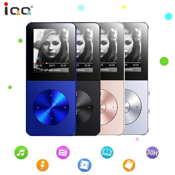 

iqq x1 mp3 player 8g 30 hours music player with built in speaker, aluminum alloy walkman with radio fm e-book voice recorder