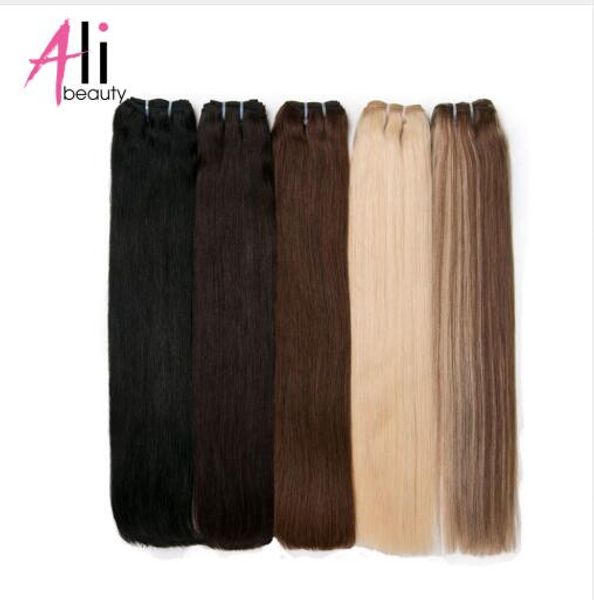 

straight hair weft bundles human hair extension remy hair bundles 100g can curly can dyed 18-24" weft width 120-130cm, Black