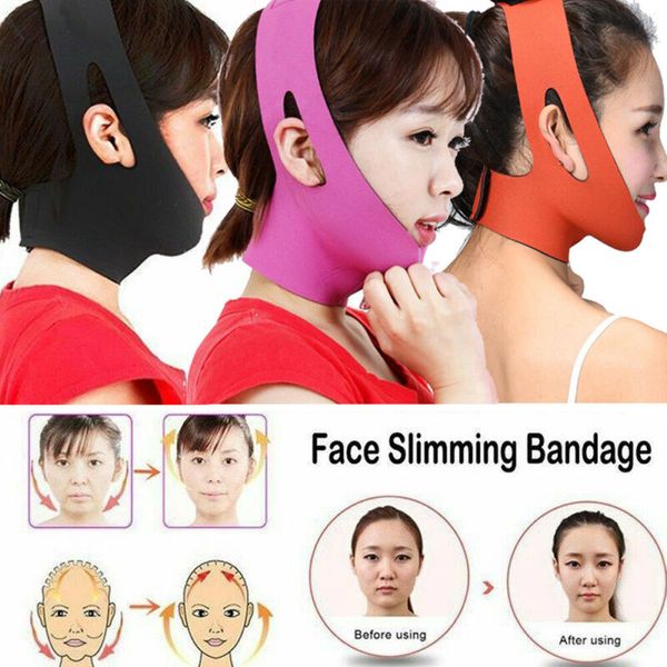 

reduce double chin face v shaper strap face-lift bandage belt shape facial women slimming mask