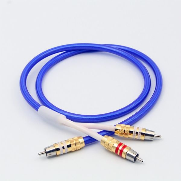 

hi-end 4 core oxygen-copper rca cable hifi 1rca to 2rca cable silver-plated rca male subwoofer audio cable