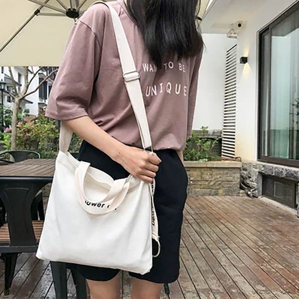 

women fashion letter print canvas bags environmental shopping bag tote package bags purses casual bag for women