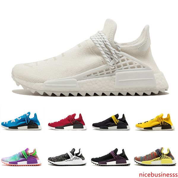 

blank canvas nmd human race men women running shoes hu pharrell williams nerd black yellow equality red white mens trainer sports sneakers
