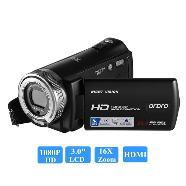 

ordro hdv-v12 1080p full hd digital video camera camcorder 16x digital zoom rotation lcd screen max. 24mp night vision