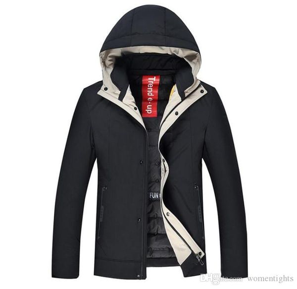 

mens конструктора зимы куртки способ cool-доказательство утолщенных теплый пуховик mens casual сплошного цвет с капюшоном пальто, Black;brown