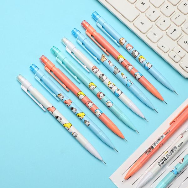 

4pcs/set random cute cartoon star mechanical pencil kawaii student write tool 0.5mm mechanical pencil school office supplies, Blue;orange