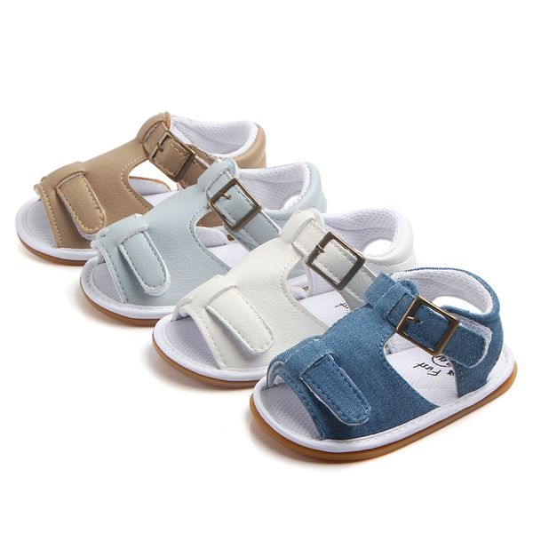 

2019 brand infant baby boys sandals leather soft sole summer boys shoes prewalker 0-18m, Black;red