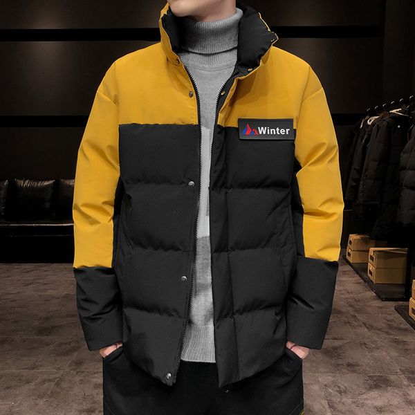 

теплая мужская куртка новый стиль мужская хлопок пальто мода повседневная мужская куртка плюс бархат теплый бомбардировщик мужчины пальто пл, Black