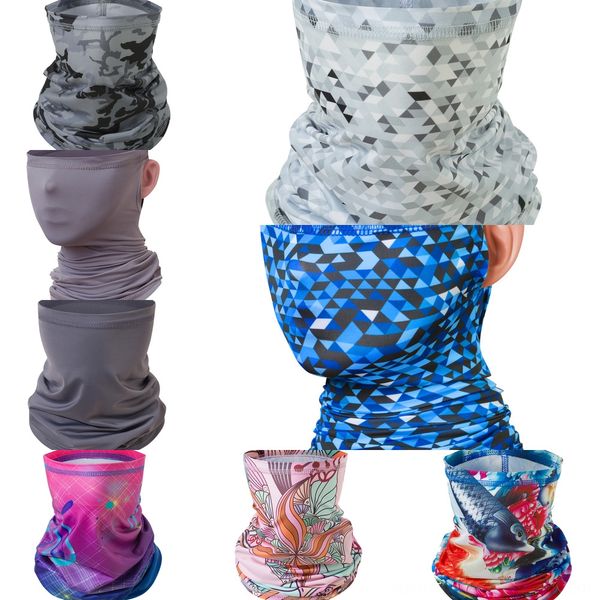 

8srre liva girl punk style seamless headband men scarf multifunctional printed face mask tube ring scarf bandana women, Black