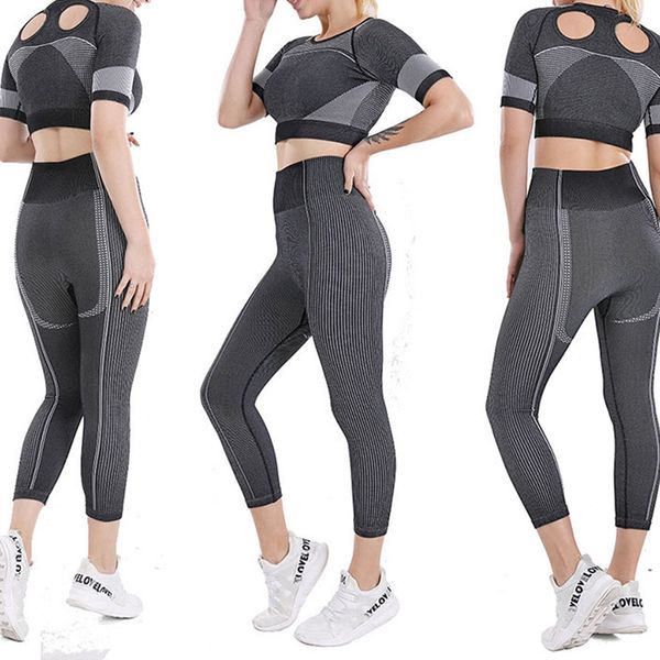 

женщины йога комплект бесшовные фитнес одежда спортивная женщина тренажерный зал леггинсы мягкий пуш-ап ремешками спортивный бюстгальтер 2 ш