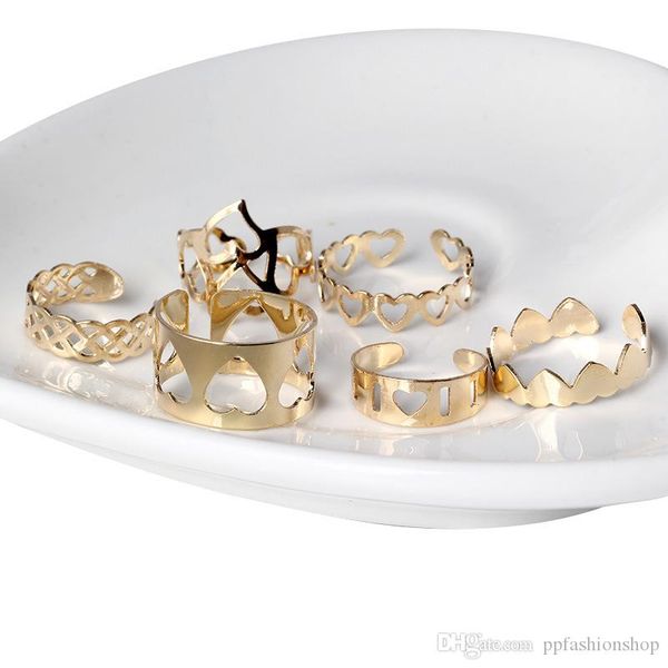 

2017 new women love hexagonal sets of combination ring, knuckle knuckle, fashion jewelry ring wholesale, Silver