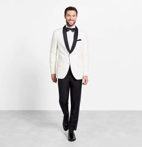 

simple ivory custom online men suits slim fit grooms tuxedos two piece wedding suits business formal wear (jacket+pants, Black;gray