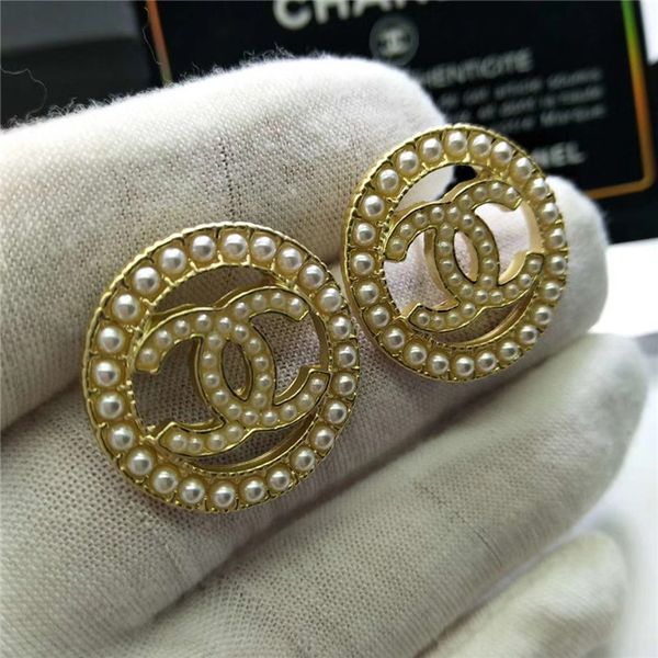 

Fa hion double layer hollow letter ear tud clear cry tal rhine tone earring gold ilver plated earring women girl wedding jewelry, Golden;silver