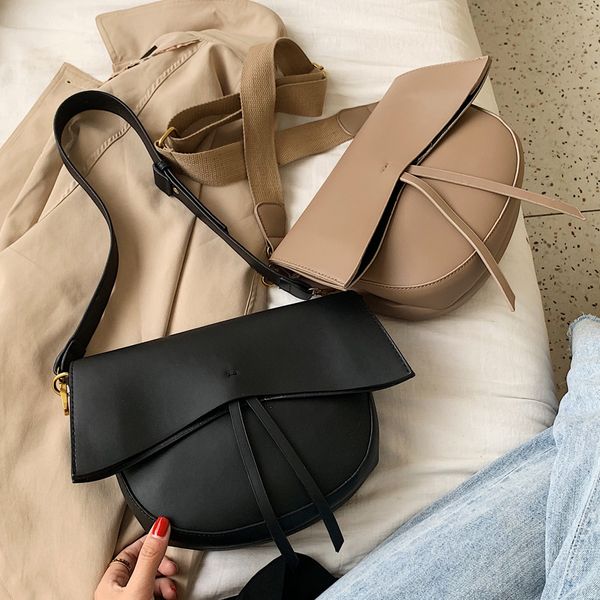 

fashion vintage solid color handbag 2020 fashion pu leather casual shoulder messenger bag female tote