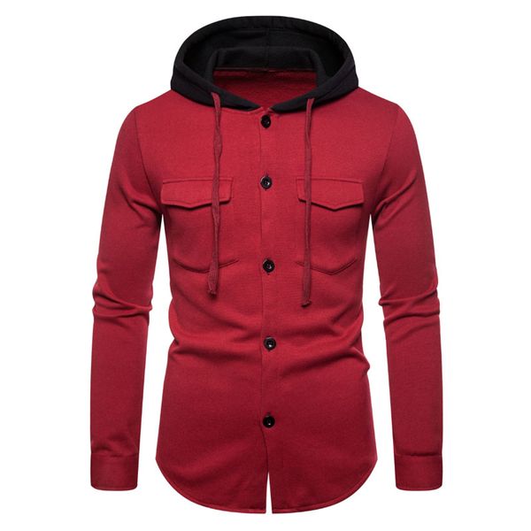 

2019 autumn and winter new trend hooded clothing street men's large size warm jacket men's brand cardigan hooded sweatshirt, Black