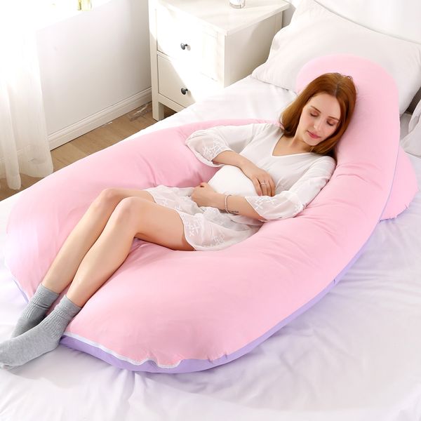 

two-tone pregnancy pillow gravida u type lumbar pillow multi function side protect back cushion for pregnant women dropshipping