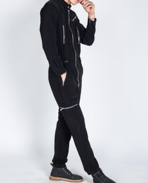 

m-6xl 2018 spring male new fashion large size custom personality one-piece clothing tooling loose casual jacket, Black