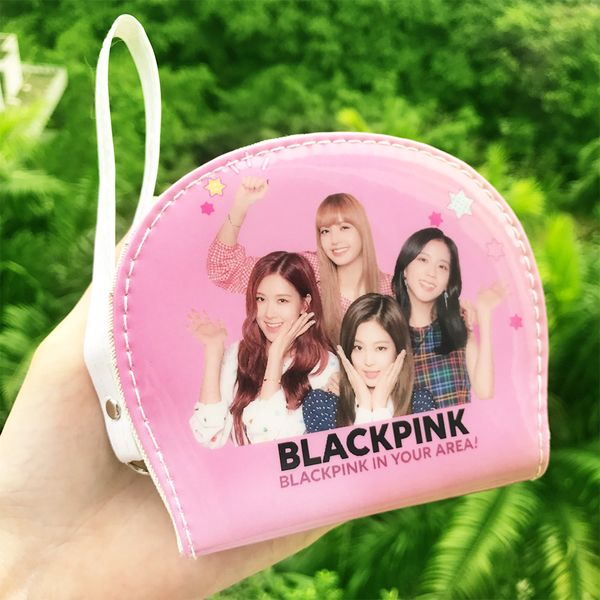 

star group blackpink pp coin purses cute zipper wallet, Red;black