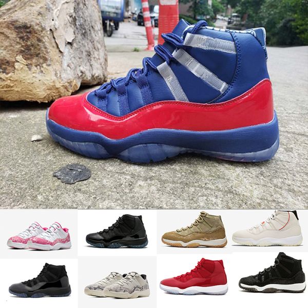 

11 wholesale champion gamma light bone snakeskin easter basketball shoes 11s cap and gown legend blue men womens basketball shoes sneakers