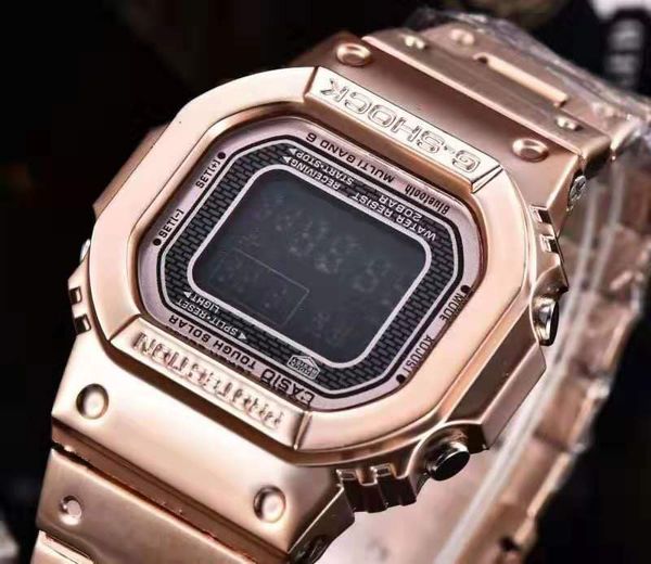 

new brand outdoor men g sports watches led electronic shock digital watch man full steel chronograph wristwatches relogio masculino, Slivery;brown