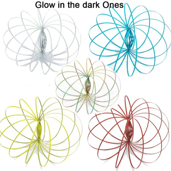 

colorful magic ring sus304 13cm toroflux flow ring toy intelligent deformation amazing kinetic spring toy funny kids gift
