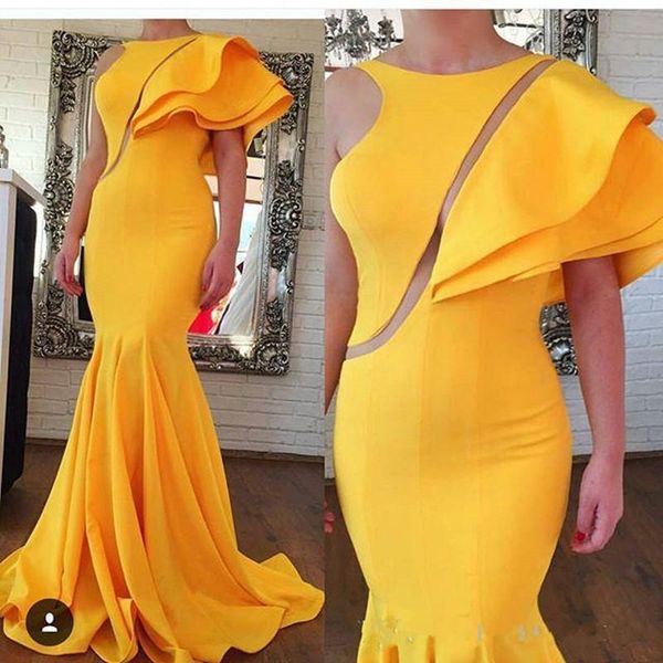 

2019 new design formal evening dresses ruffles neck crew satin sleeveless arabic style pageant dress long gowns for prom, Black;red