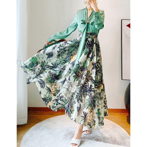 

2020 spring new double skirt dress high waist skirt women, Black