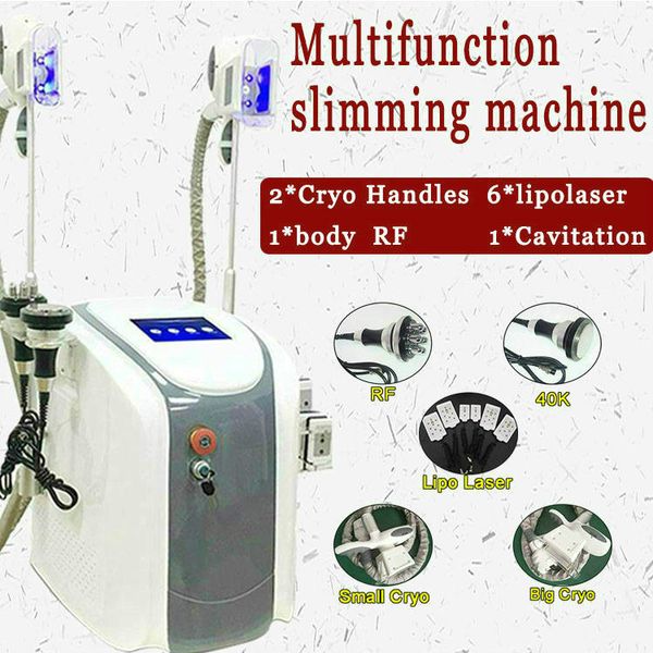 

6 in 1 cryolipolysis machine 40k ultrasound body rf weight loss cryotherapy slimming beauty machine with 10pcs antie membrane