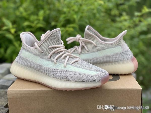 

high authentic y350 v2 citrin primeknit cloud white designer kanye west men women running shoes reflective sneakers fw3042 fw3043 with box
