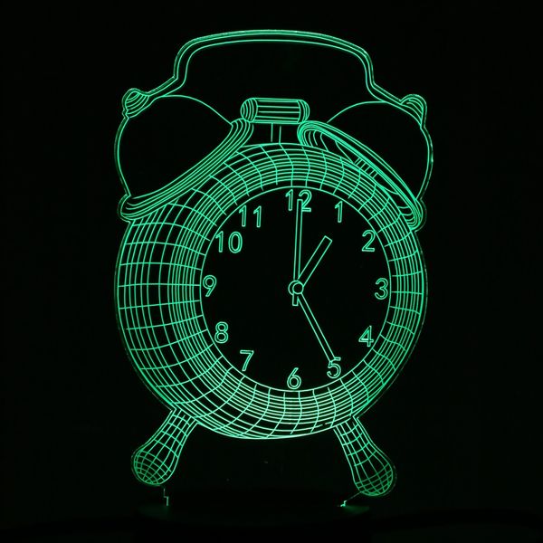 

красочный будильник дизайн usb night light 3d led лампы