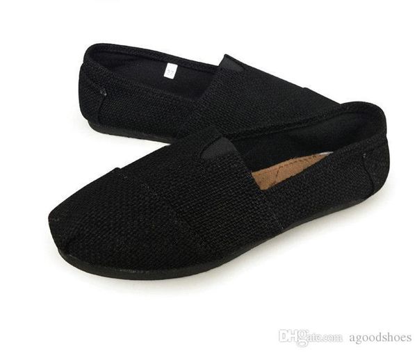 

linen multi casual fashion women men shoes flat platform lazy breathable espadrilles canvas shoes fashion stripes style, Black