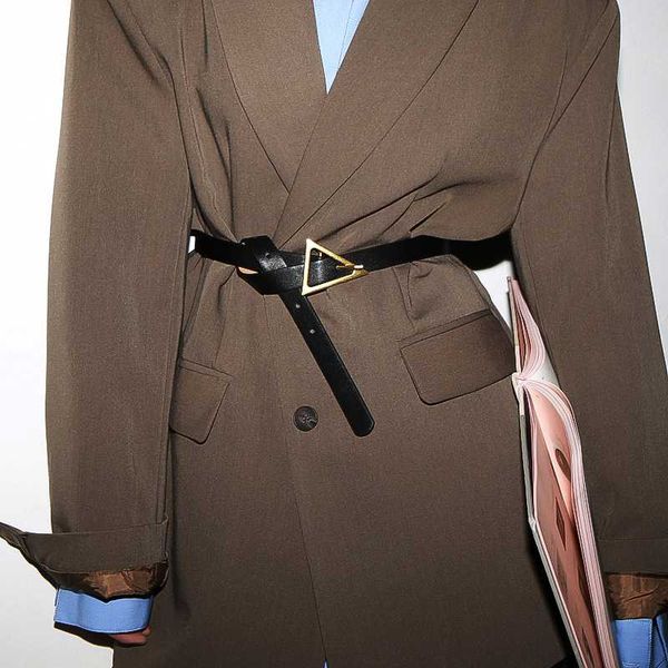 

треугольник пряжка пояса женщина высокой талией 2020 спилка cummerbunds мода украшения, Black;brown