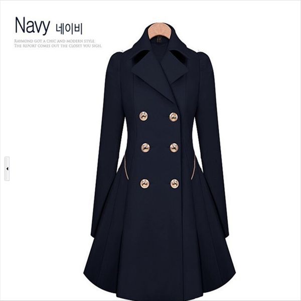 

elegant women plus size coat casual party clothes streetwear winter slim coat, Black