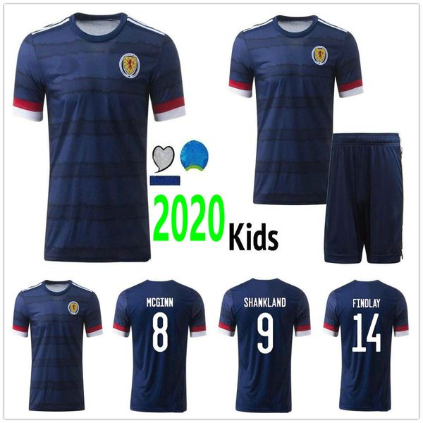 

2019 2020 scotland soccer jerseys 8 mcginn 9 shankland findlay bobertson armstrong forrest custom 19 20 home blue kids football shirt, Black;yellow