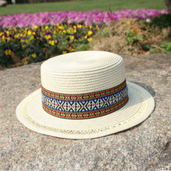

new summer boho flat straw hats for women beach hat with embroidery bowknot casual sun cap, Blue;gray